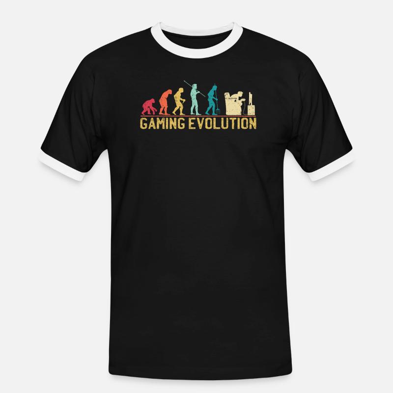 Gaming Evolution Artwork - Men's Ringer Shirt - black/white