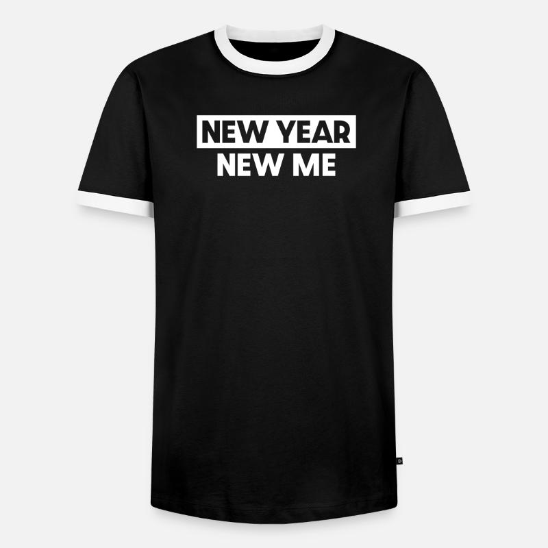 New Year New Me - Men's Ringer Shirt - black/white