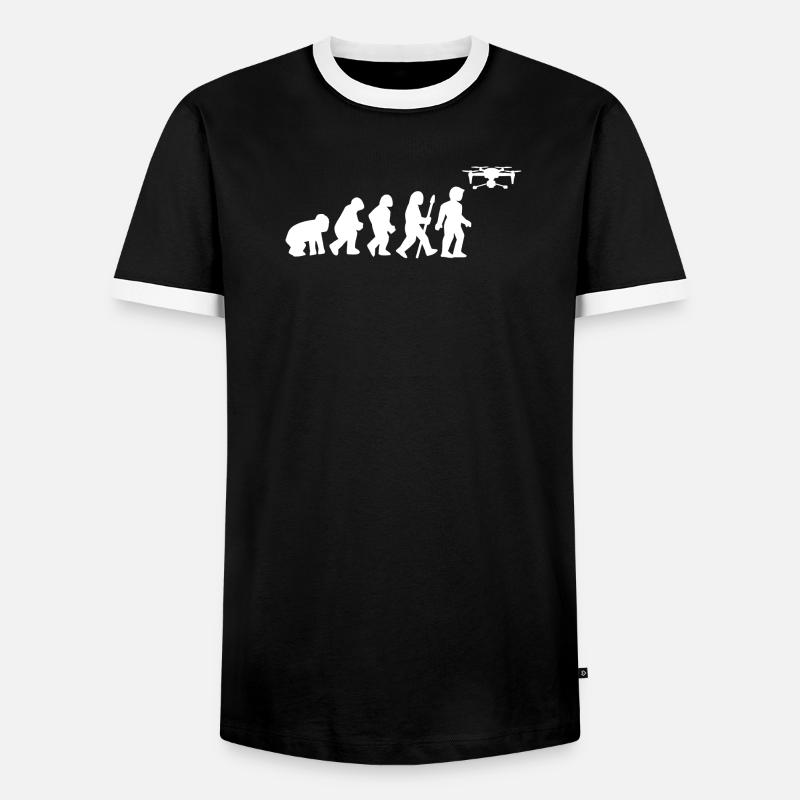 Drohnenpilot Evolution Quadrocopter - Männer Kontrast-T-Shirt - Schwarz/Weiß