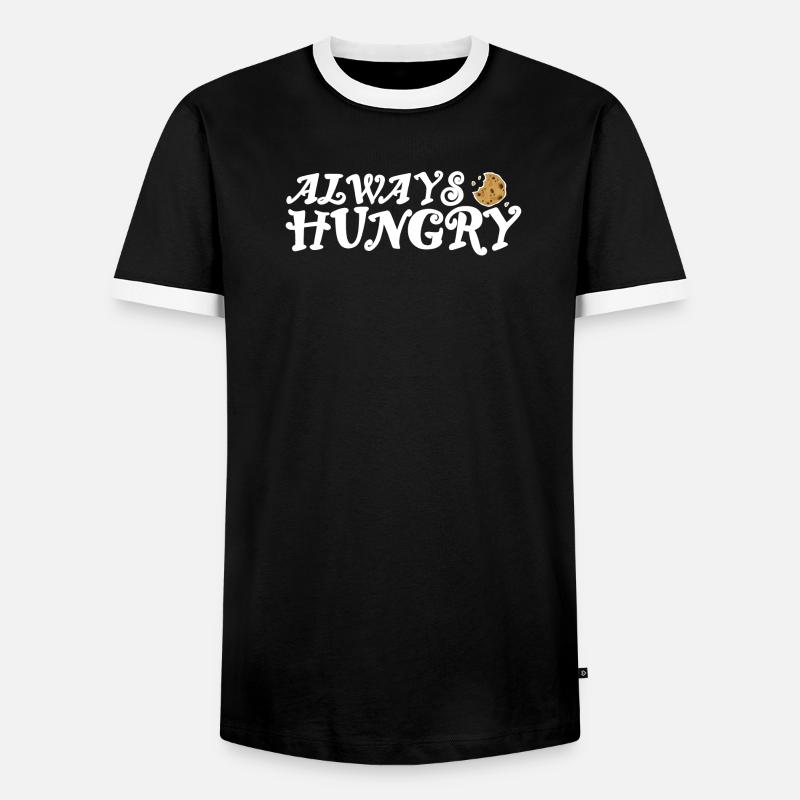 Always hungry helles Design - Männer Kontrast-T-Shirt - Schwarz/Weiß