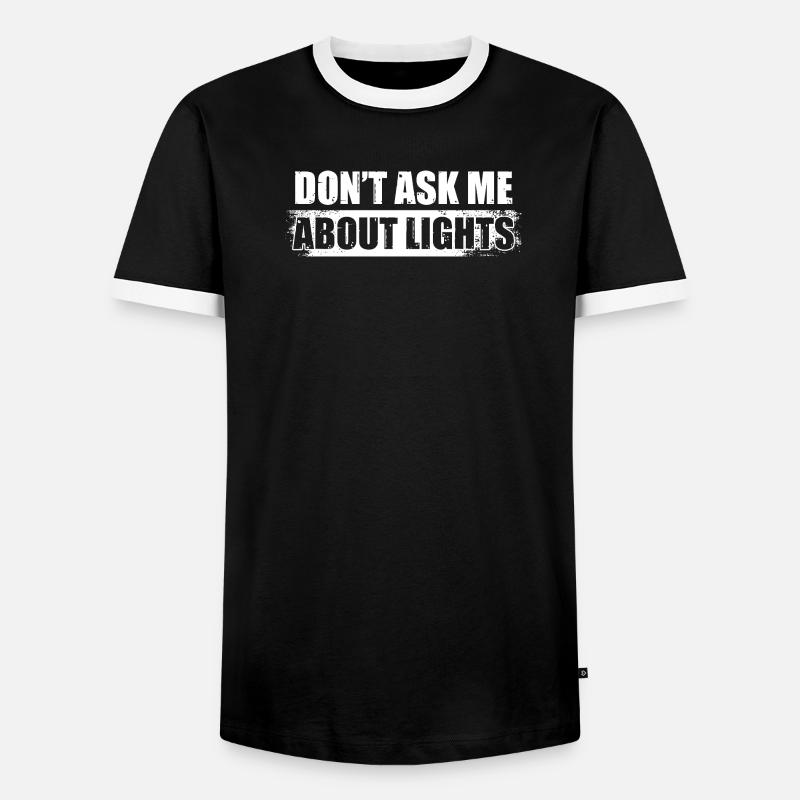 Don't ask me about Tontechniker Toningenieur - Männer Kontrast-T-Shirt - Schwarz/Weiß