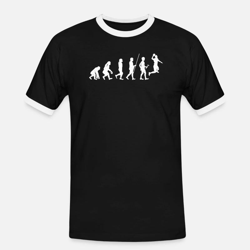Techno Evolution Silhouetten - Männer Kontrast-T-Shirt - Schwarz/Weiß