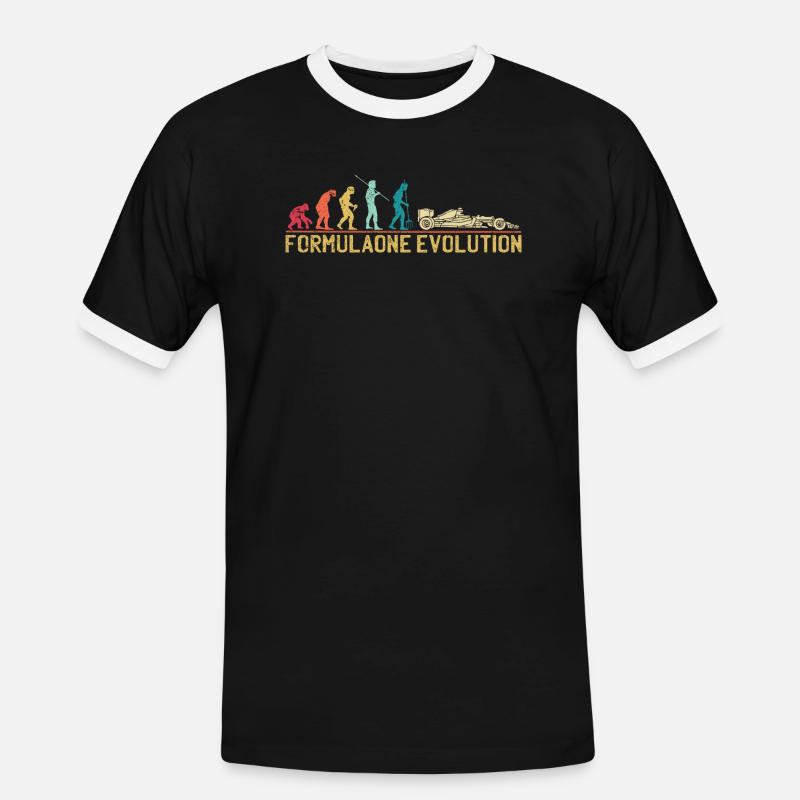 Formulaone Evolution Illustration - Men's Ringer Shirt - black/white