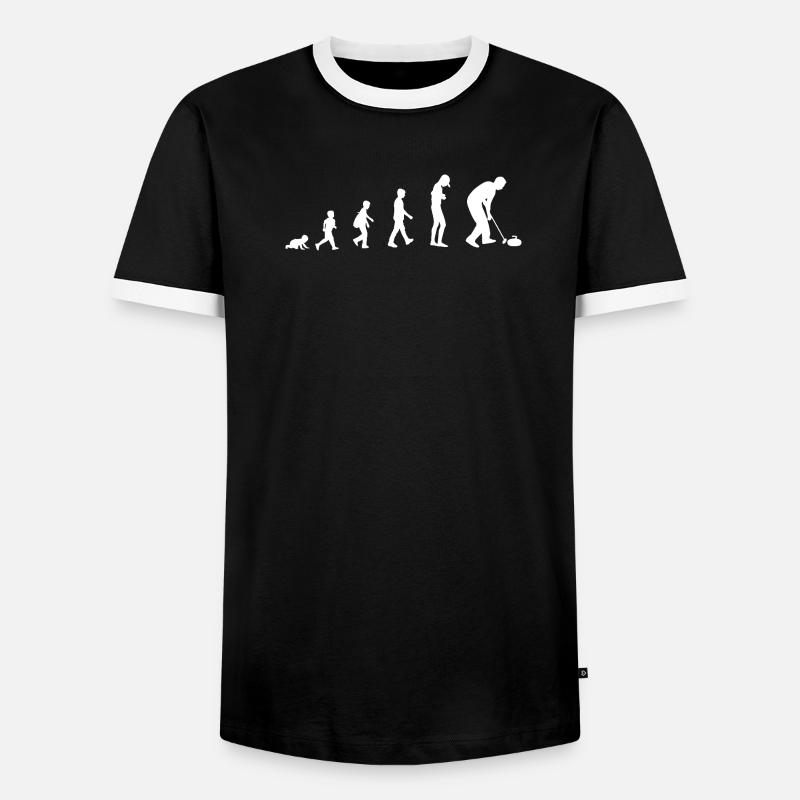 Development into a curling player - Men's Ringer Shirt - black/white