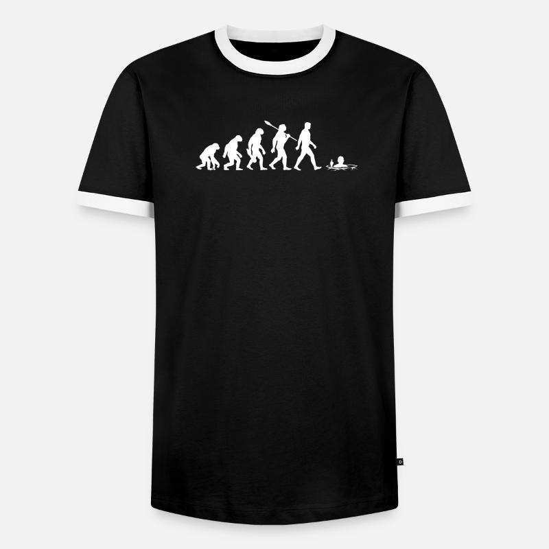 Evolution - Eisbader - Winterbaden - Eisbaden - Männer Kontrast-T-Shirt - Schwarz/Weiß