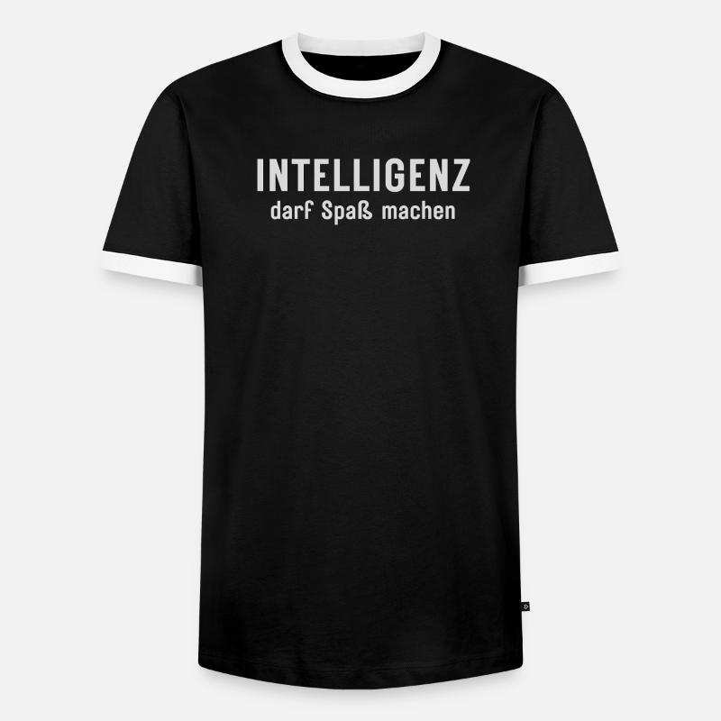 Intelligence can be fun Statement Design - Men's Ringer Shirt - black/white