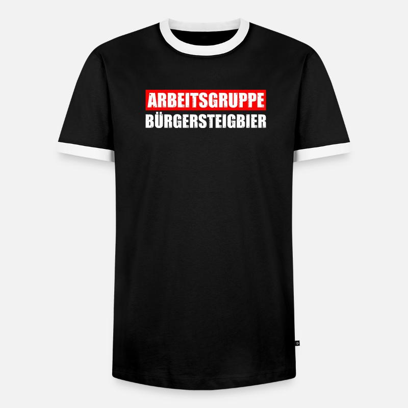 Bürgersteigbier OKF Ortskontrollfahrt - Männer Kontrast-T-Shirt - Schwarz/Weiß