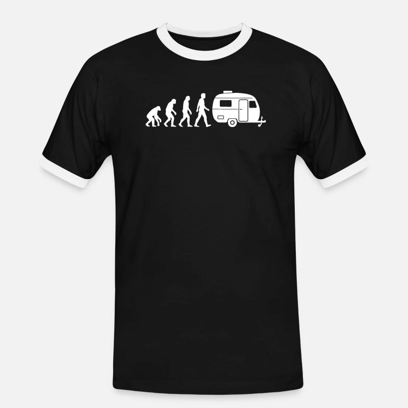 Wohnwagen Evolution Camper Camping - Männer Kontrast-T-Shirt - Schwarz/Weiß