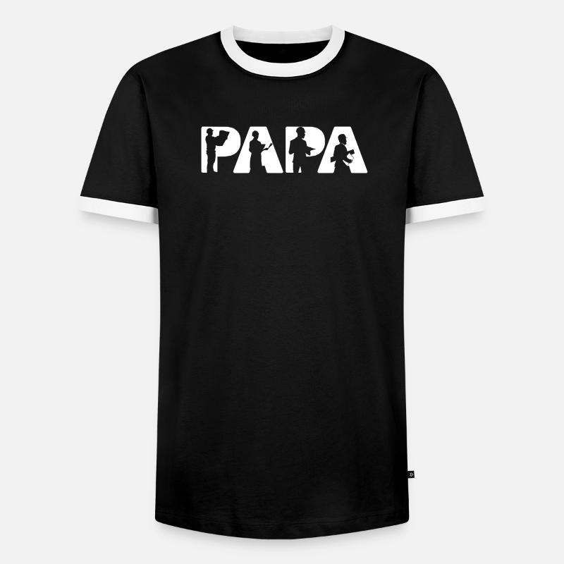 Architect Papa Engineering Construction Design - Men's Ringer Shirt - black/white