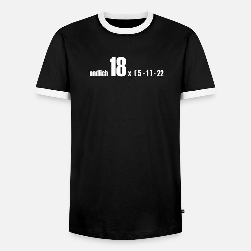 endlich 18 oder doch 50? - Männer Kontrast-T-Shirt - Schwarz/Weiß