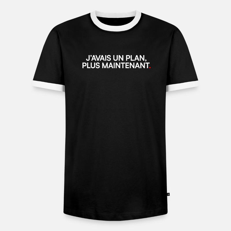 J’avais un plan plus maintenant humour - T-shirt contrasté Homme - noir/blanc