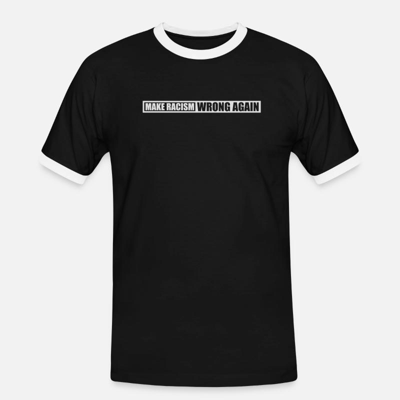 make racism wrong again - Männer Kontrast-T-Shirt - Schwarz/Weiß