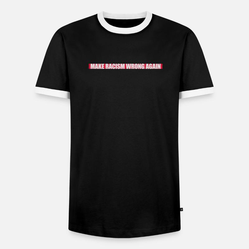 make racism wrong again - Männer Kontrast-T-Shirt - Schwarz/Weiß