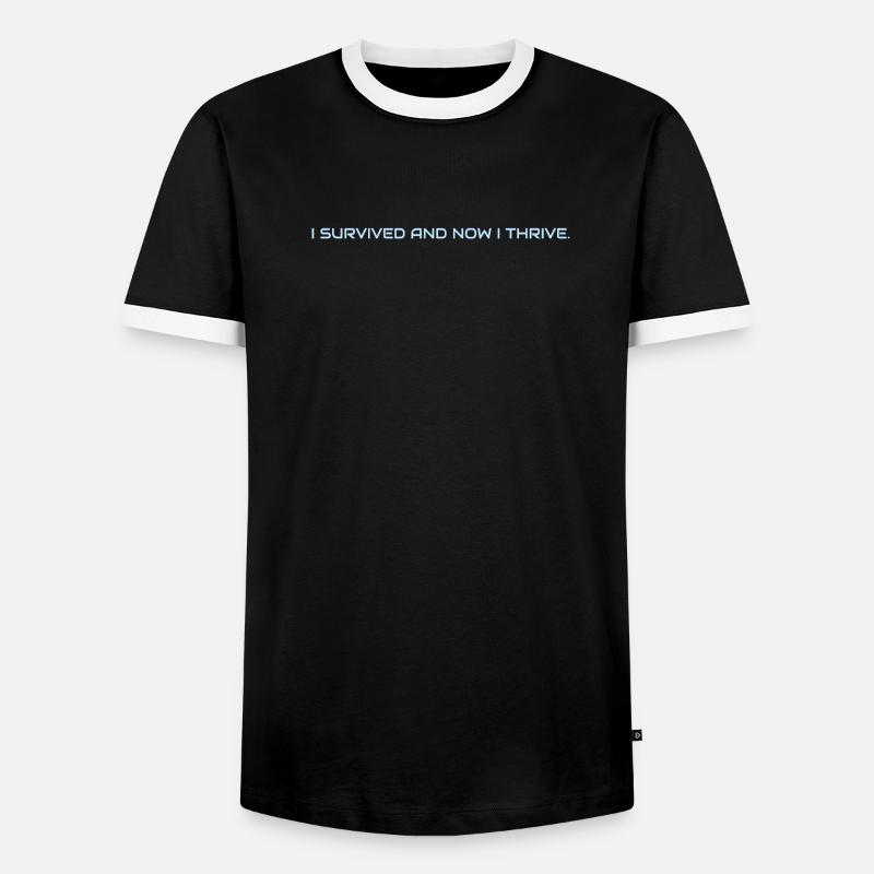 I_survived_and_now_I_thrive - Männer Kontrast-T-Shirt - Schwarz/Weiß