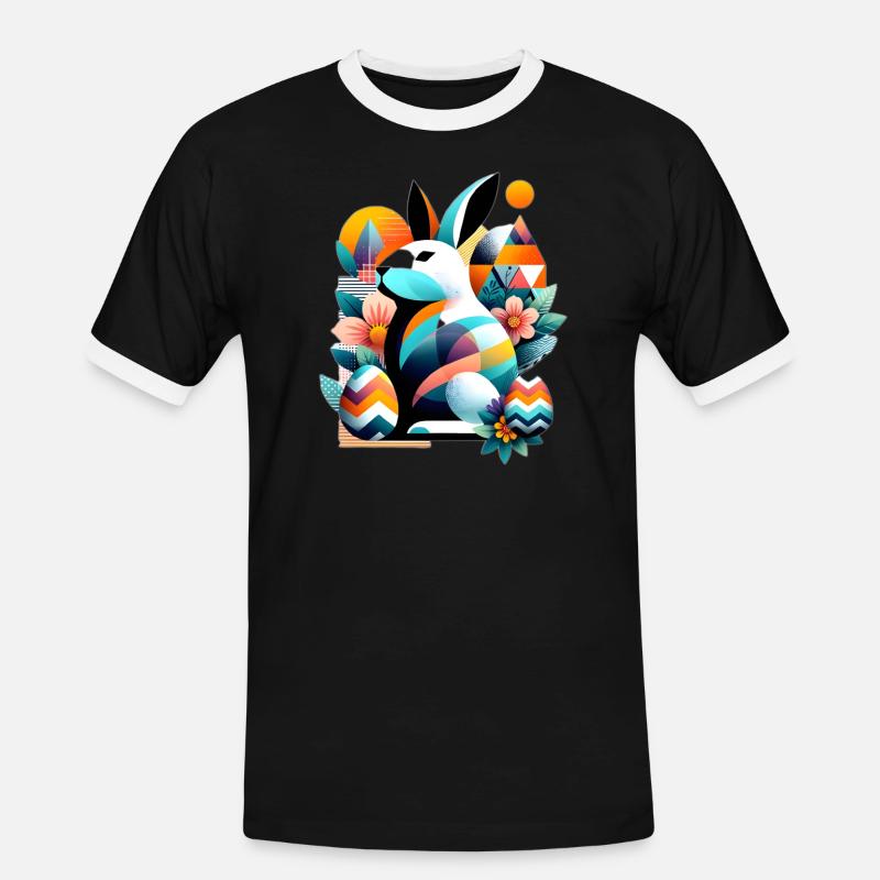 Modern Easter Graphics - Männer Kontrast-T-Shirt - Schwarz/Weiß