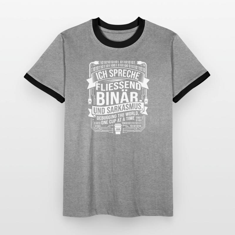 Coding Binary Coffee Sarcasm Men's Ringer Shirt