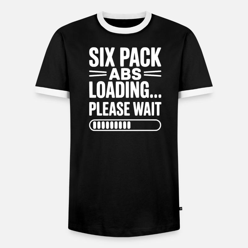 Sixpack Abs lädt... Bitte warten Sie - Männer Kontrast-T-Shirt - Schwarz/Weiß