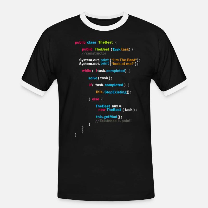 Program Code - The Best | Code - Men's Ringer Shirt - black/white