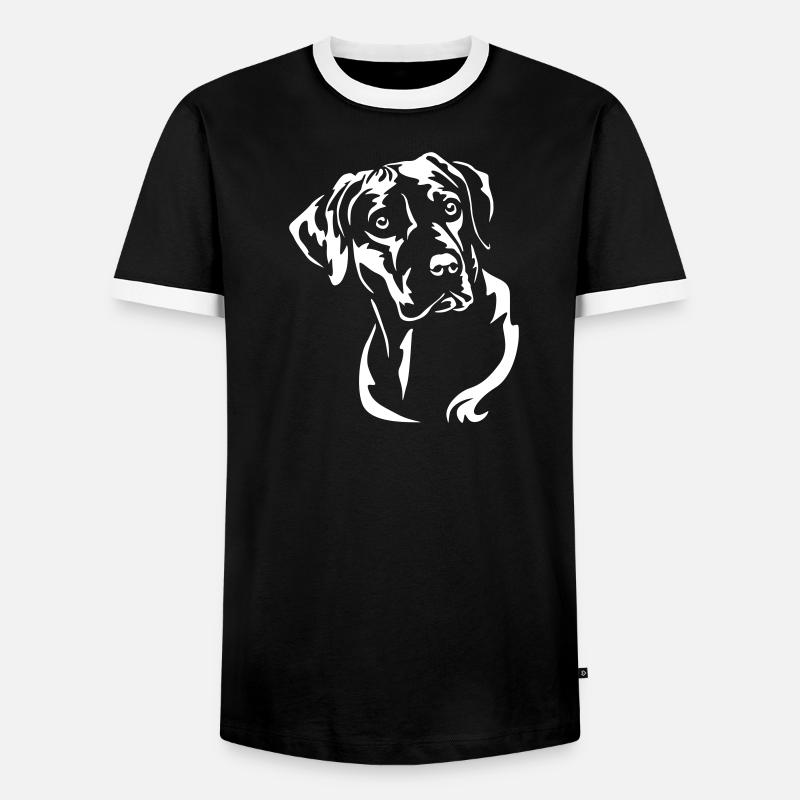 Rhodesian Ridgeback Head "Black Edition" - Men's Ringer Shirt - black/white