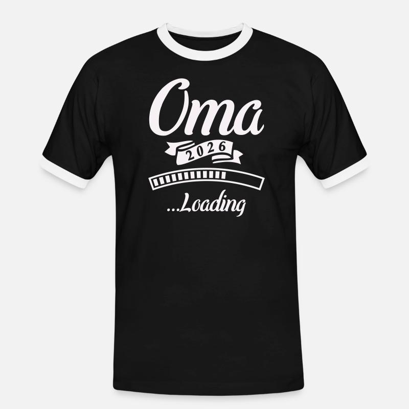 Oma 2026 Loading  - Männer Kontrast-T-Shirt - Schwarz/Weiß