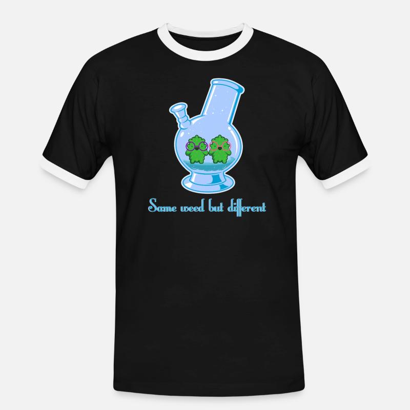 Same weed but different - Männer Kontrast-T-Shirt - Schwarz/Weiß