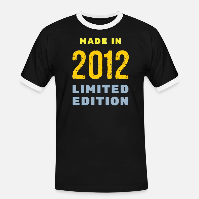 2012 - Männer Kontrast-T-Shirt - Schwarz/Weiß