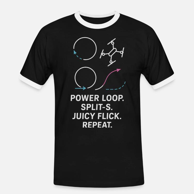 Power Loop Split-S Juicy Flick Repeat - Männer Kontrast-T-Shirt - Schwarz/Weiß