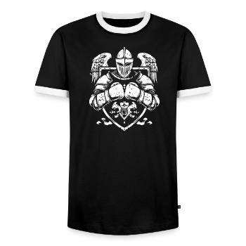 MMA de boxe Knight - T-shirt contrasté Homme - noir/blanc - Devant - AI Model Female 172 light (172cm) & AI Model Male 178 light (178cm)