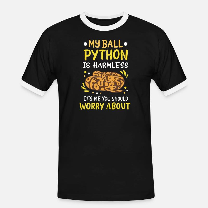 Ball Python - Men's Ringer Shirt - black/white
