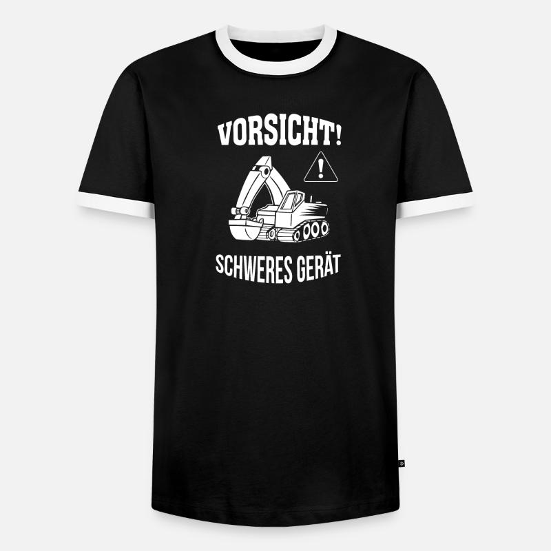 Bagger Baggerfahrer Baugeräteführer Schweres Gerät - Männer Kontrast-T-Shirt - Schwarz/Weiß