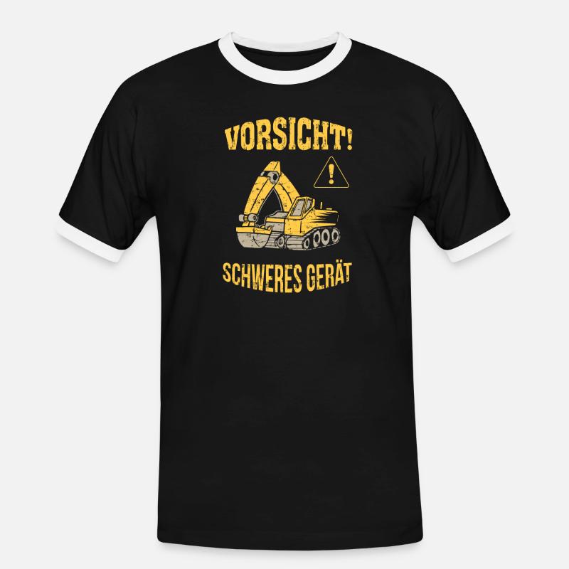 Bagger Baggerfahrer Baugeräteführer Schweres Gerät - Männer Kontrast-T-Shirt - Schwarz/Weiß