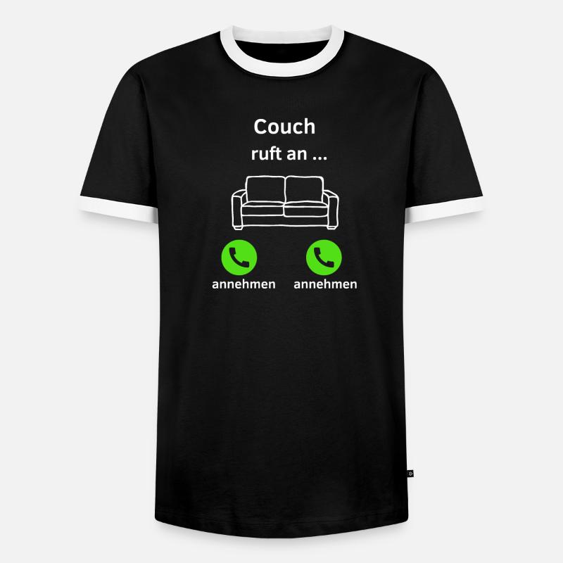 Couch ruft an - annehmen oder annehmen? - Männer Kontrast-T-Shirt - Schwarz/Weiß