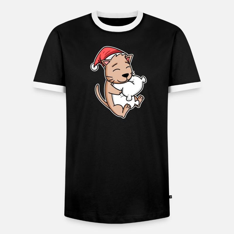 Cat - Men's Ringer Shirt - black/white