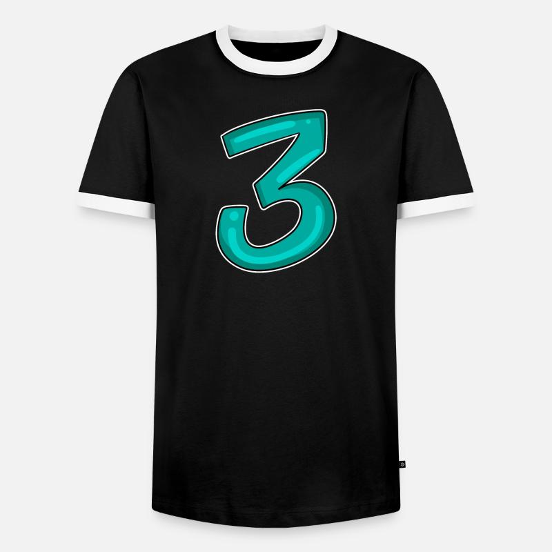 3 - Three - Third - Men's Ringer Shirt - black/white