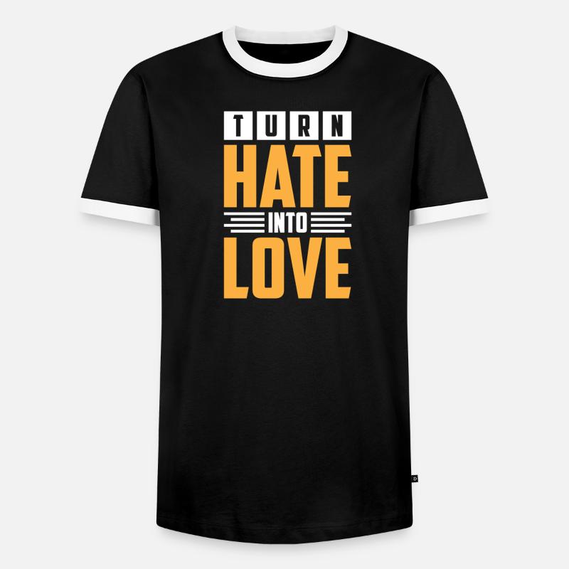 Transformative hateful to loving designs - Men's Ringer Shirt - black/white
