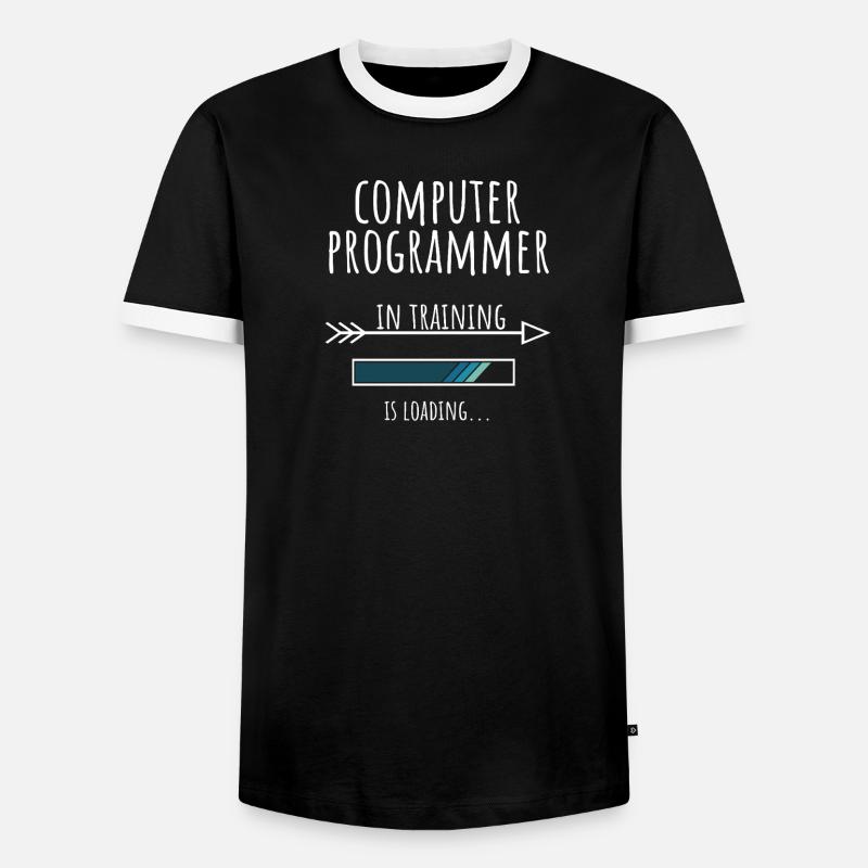 Gift Profession Training Computer Programmer - Men's Ringer Shirt - black/white