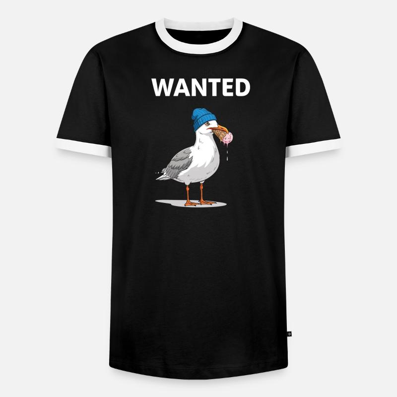 Gesucht Möwe Eiscreme Abenteuer - Men's Ringer Shirt - black/white