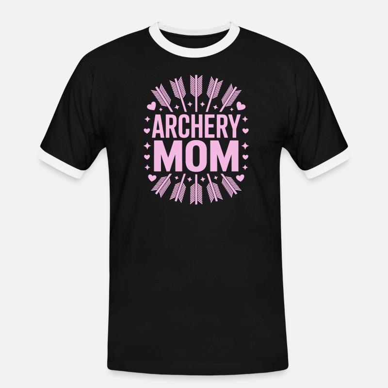 Bogenschießen Spruch Mutter Bogenschießen Geschenk - Männer Kontrast-T-Shirt - Schwarz/Weiß