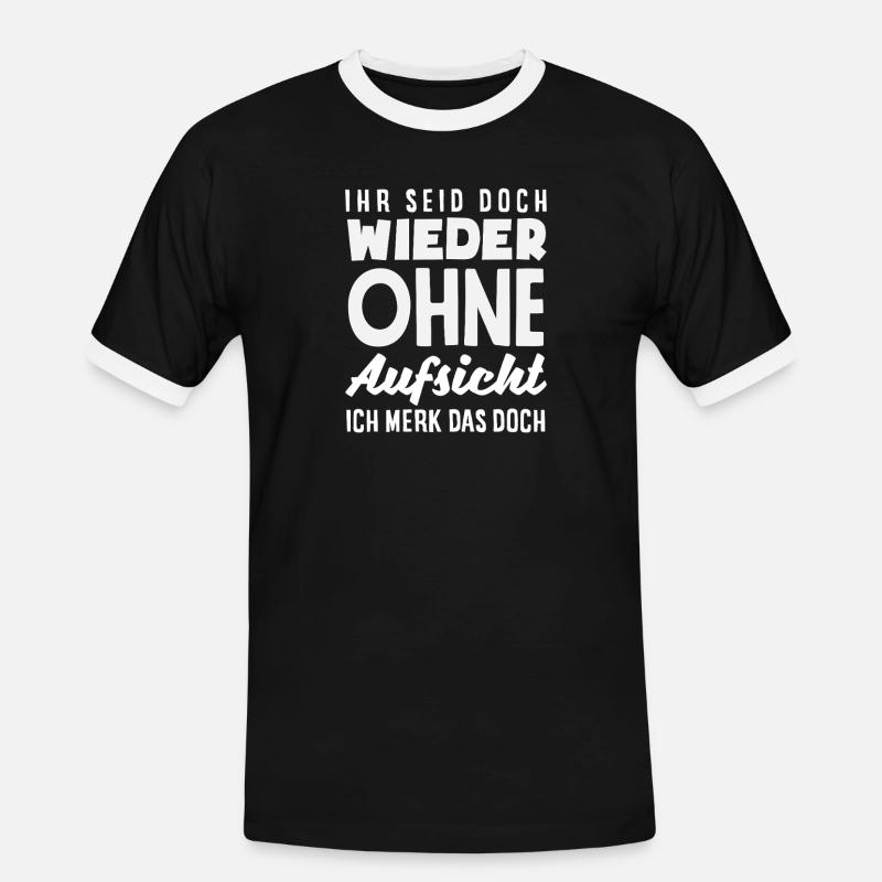Again without supervision – sarcasm - Men's Ringer Shirt - black/white