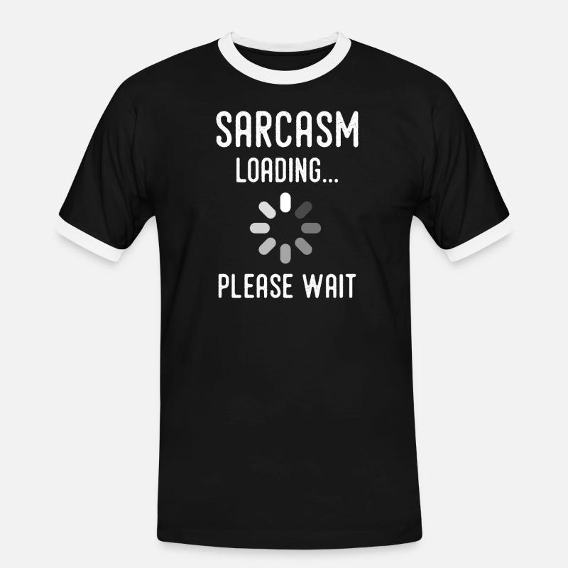sarcasm loading, please wait - Men's Ringer Shirt - black/white