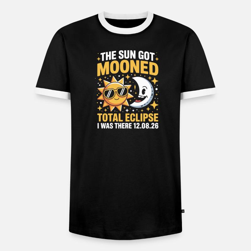 Sun Moon Total Eclipse Saying - Men's Ringer Shirt - black/white
