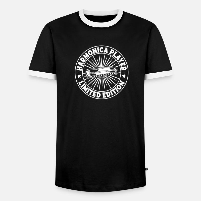 Harmonica Musican LImited Edition Harmonica - Männer Kontrast-T-Shirt - Schwarz/Weiß