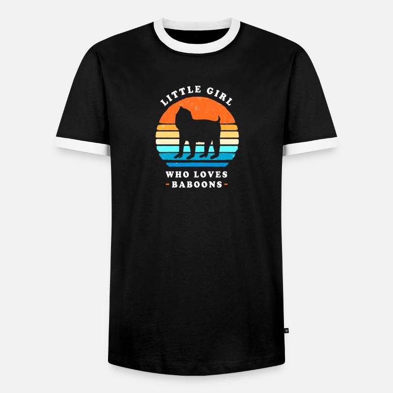 Baboon Primate Monkey Monkey Baboon - Men's Ringer Shirt - black/white