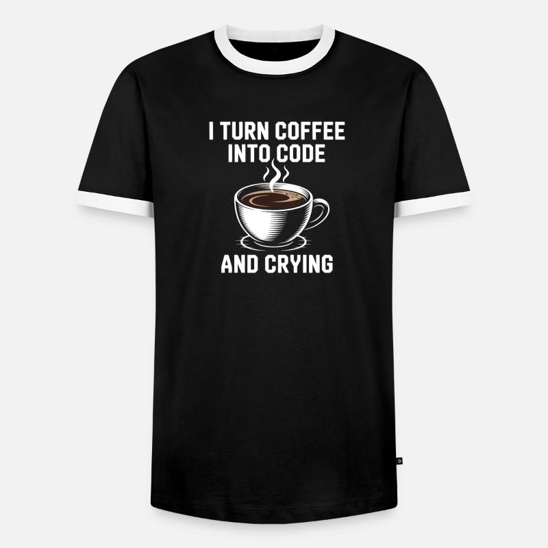 Kaffee und Programmier-Debugging-Humor für Softwar - Männer Kontrast-T-Shirt - Schwarz/Weiß