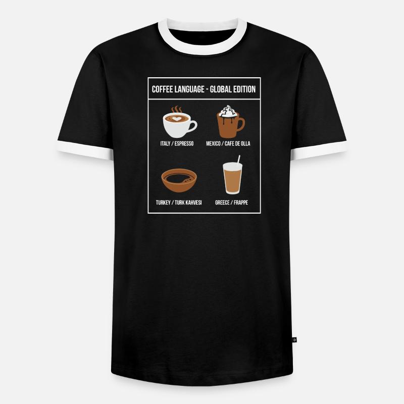 Coffee Language Global Edition - Männer Kontrast-T-Shirt - Schwarz/Weiß