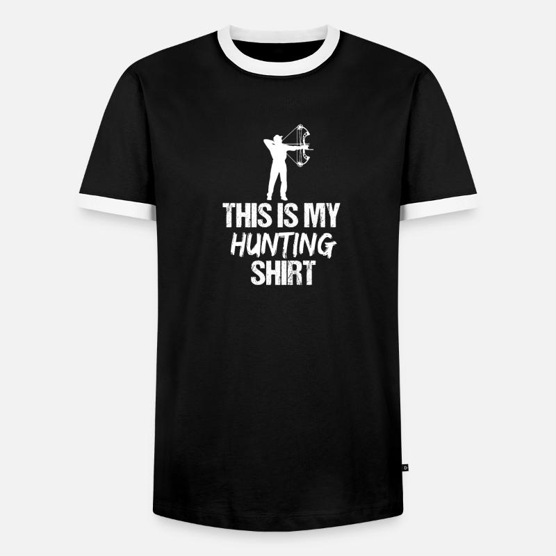 Das ist mein Jagdhemd-Bogenjäger-Bogenschütze - Männer Kontrast-T-Shirt - Schwarz/Weiß