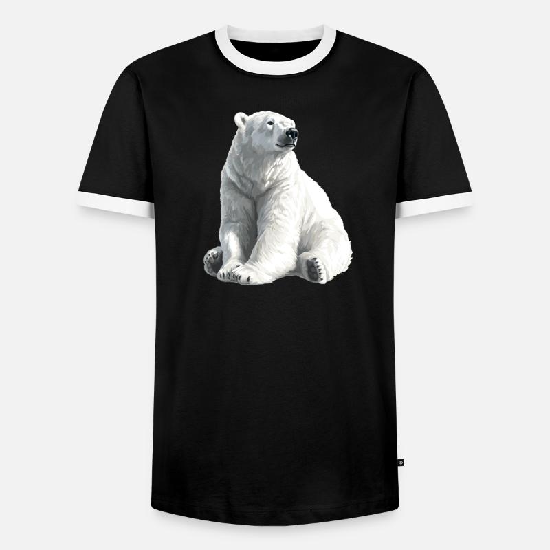 Polar Bär Illustration Eislicht - Männer Kontrast-T-Shirt - Schwarz/Weiß