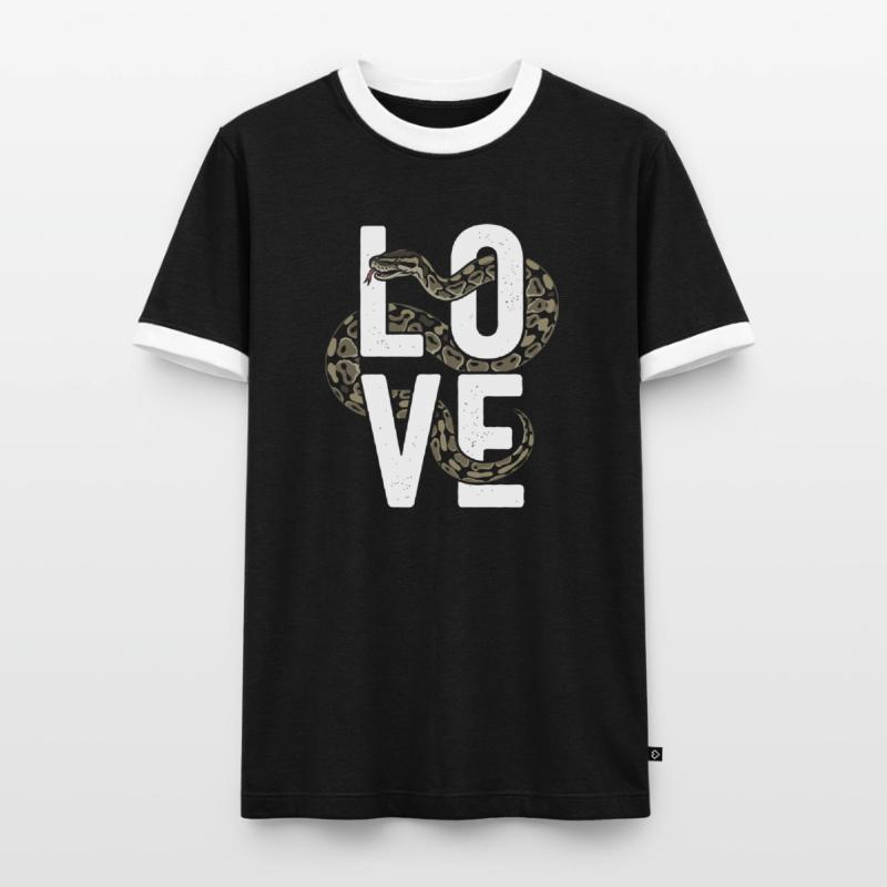 Königspython Schlangen LOVE Terrarium Python Männer Kontrast-T-Shirt