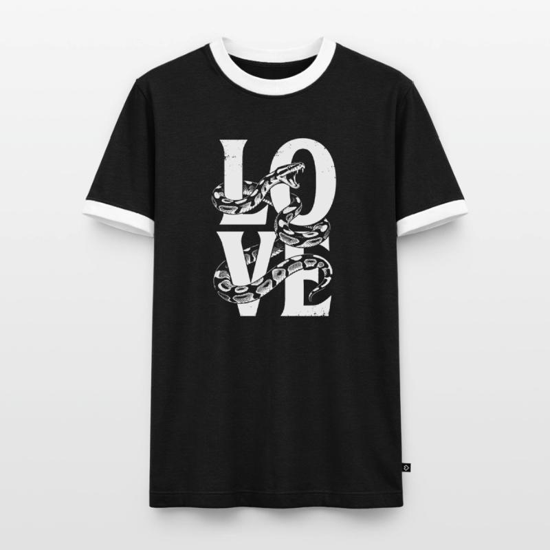 Königspython Schlangen LOVE Terrarium Python Männer Kontrast-T-Shirt