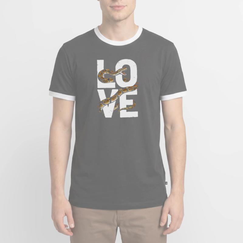 Königspython Schlangen LOVE Terrarium Python Männer Kontrast-T-Shirt